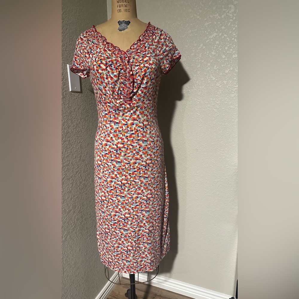 BCBGMaxAzria Colorful Mosaic Midi Dress